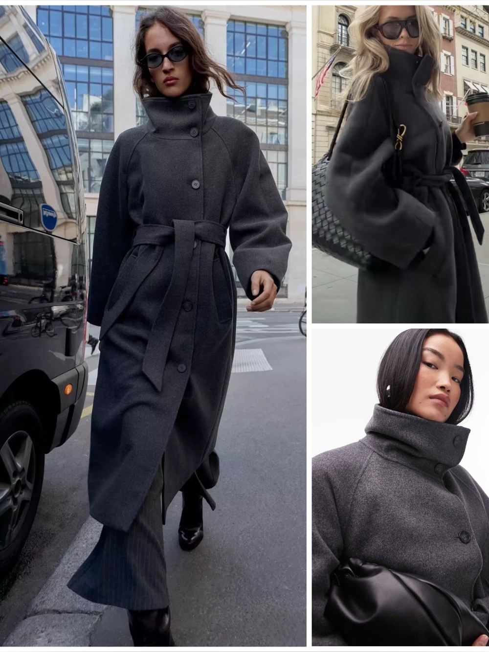 ZARA ~ High Neck Belted Coat